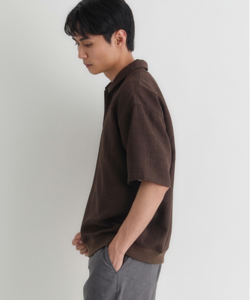 BACK NUMBER(バックナンバー)の「【BACK NUMBER】リネンライクポロシャツ (ドライタッチ / ドロップショルダー / 裾リブ / 休日カジュアル / Re-Vintage)(ポロシャツ・メンズ・ブラウン/ベージュ/ネイビー・S/M/L/XL)」の10枚目の写真