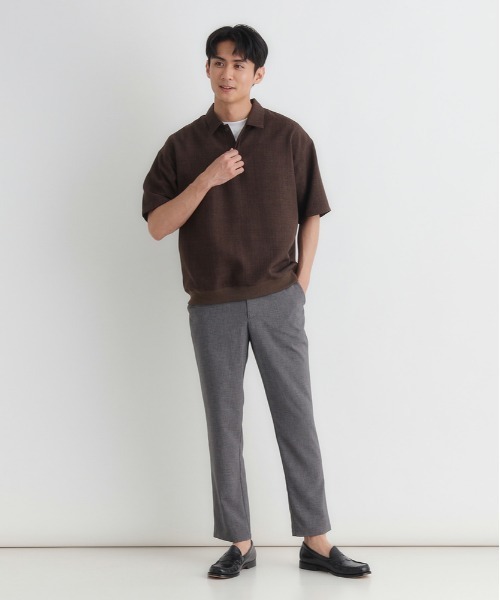 BACK NUMBER(バックナンバー)の「【BACK NUMBER】リネンライクポロシャツ (ドライタッチ / ドロップショルダー / 裾リブ / 休日カジュアル / Re-Vintage)(ポロシャツ・メンズ・ブラウン/ベージュ/ネイビー・S/M/L/XL)」の13枚目の写真