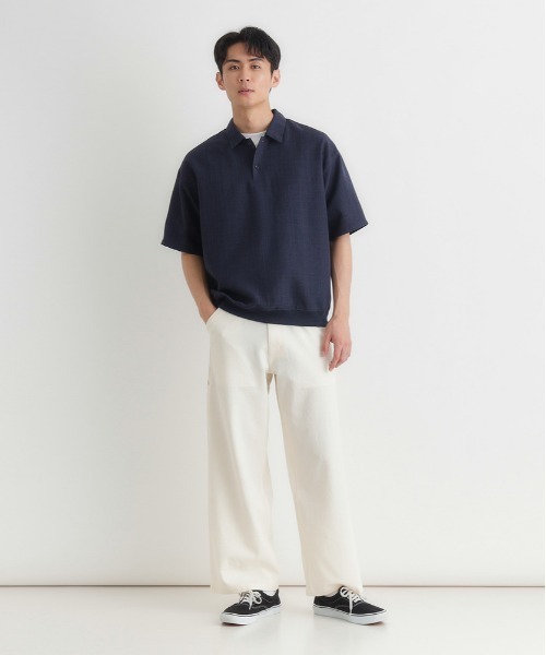 BACK NUMBER(バックナンバー)の「【BACK NUMBER】リネンライクポロシャツ (ドライタッチ / ドロップショルダー / 裾リブ / 休日カジュアル / Re-Vintage)(ポロシャツ・メンズ・ブラウン/ベージュ/ネイビー・S/M/L/XL)」の15枚目の写真