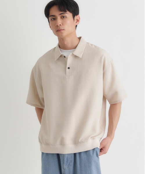 BACK NUMBER(バックナンバー)の「【BACK NUMBER】リネンライクポロシャツ (ドライタッチ / ドロップショルダー / 裾リブ / 休日カジュアル / Re-Vintage)(ポロシャツ・メンズ・ブラウン/ベージュ/ネイビー・S/M/L/XL)」の16枚目の写真