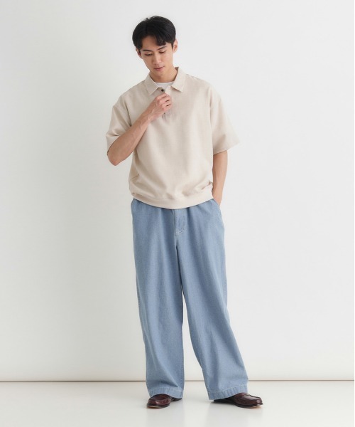 BACK NUMBER(バックナンバー)の「【BACK NUMBER】リネンライクポロシャツ (ドライタッチ / ドロップショルダー / 裾リブ / 休日カジュアル / Re-Vintage)(ポロシャツ・メンズ・ブラウン/ベージュ/ネイビー・S/M/L/XL)」の17枚目の写真