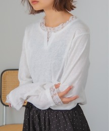 HALEY PESCA/レイヤード風レースインナートップス