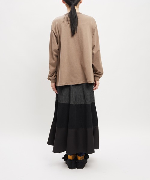 gomme(ゴム)の「タックフレアT(Tシャツ/カットソー・レディース・チャコールグレー/モカ/ブラック・MEDIUM)」の10枚目の写真