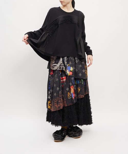gomme(ゴム)の「タックフレアT(Tシャツ/カットソー・レディース・チャコールグレー/モカ/ブラック・MEDIUM)」の12枚目の写真