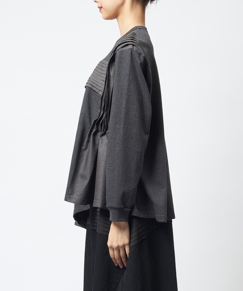gomme(ゴム)の「タックフレアT(Tシャツ/カットソー・レディース・チャコールグレー/モカ/ブラック・MEDIUM)」の15枚目の写真