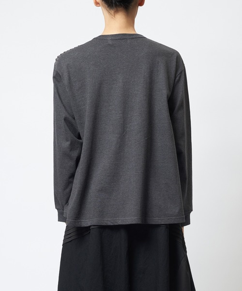 gomme(ゴム)の「タックフレアT(Tシャツ/カットソー・レディース・チャコールグレー/モカ/ブラック・MEDIUM)」の16枚目の写真