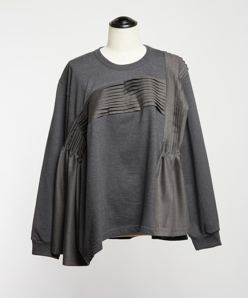 gomme(ゴム)の「タックフレアT(Tシャツ/カットソー・レディース・チャコールグレー/モカ/ブラック・MEDIUM)」の17枚目の写真