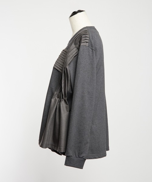 gomme(ゴム)の「タックフレアT(Tシャツ/カットソー・レディース・チャコールグレー/モカ/ブラック・MEDIUM)」の18枚目の写真