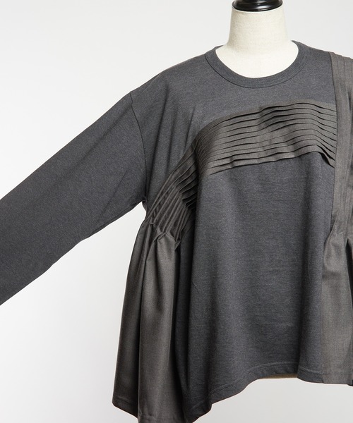 gomme(ゴム)の「タックフレアT(Tシャツ/カットソー・レディース・チャコールグレー/モカ/ブラック・MEDIUM)」の22枚目の写真