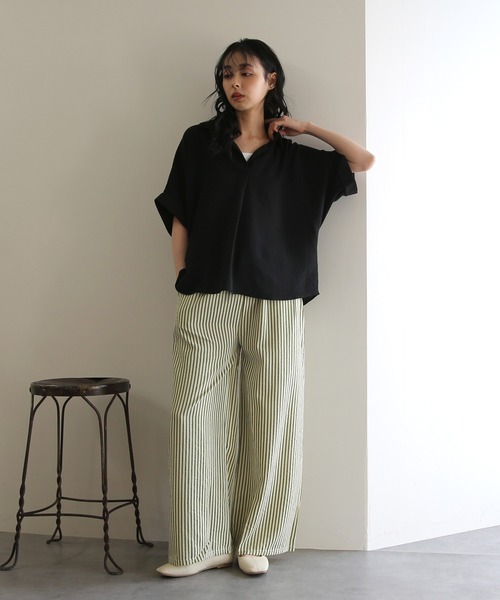 No one knows(ノーワンノーズ)の「ZOZO限定 ストライプパンツ(その他パンツ・レディース・モスグリーン/スミクロ・FREE)」の22枚目の写真