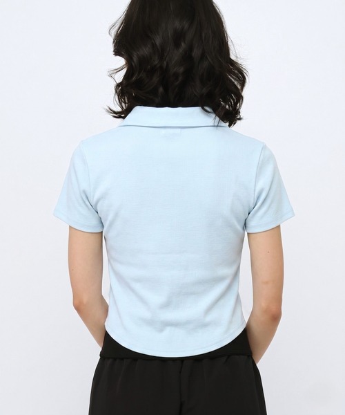 3.3 Field Trip （3.3フィールドトリップ）の「3.3 Field Trip／フロントギャザーショートスリーブトップス（Tシャツ/カットソー・レディース・ブラック/グレー/ブルー・FREE）」の12枚目の写真