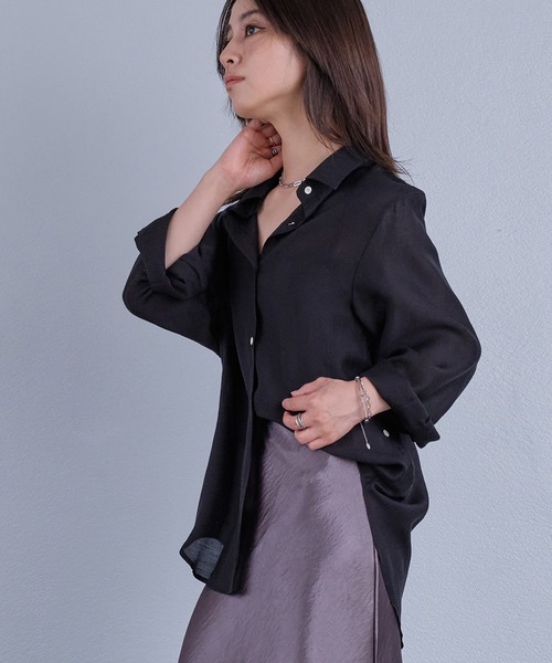 murea（ミュレア）の「変形デザインレギュラーカラーシアーシャツ（シャツ/ブラウス・レディース・ホワイト/ベージュ/ブラック・FREE）」の22枚目の写真