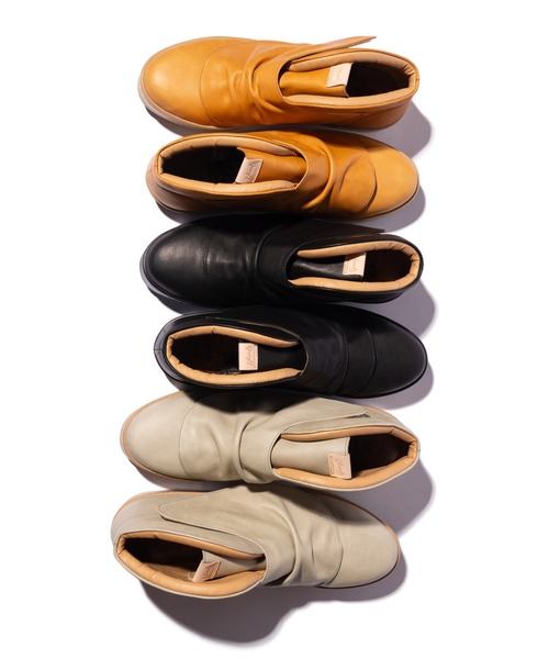 glamb(グラム)の「Leather Drape Sneakers / レザードレープスニーカー(スニーカー・メンズ・アイボリー/ブラック/キャメル・25/26/27/28)」の5枚目の写真
