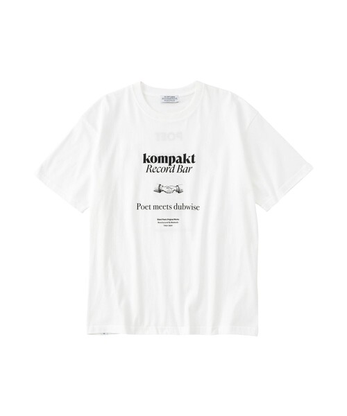 POET MEETS DUBWISE(ポエットミーツダブワイズ)の「POET MEETS DUBWISE/ポエトミーツダブワイズ KOMPAKTRECORD BAR+PMD T-Shirt(Tシャツ/カットソー・メンズ・ブラック/ホワイト・M/XL/L)」の1枚目の写真