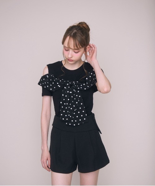 Noelie(ノエリー)の「ビッグリボンTee(Tシャツ/カットソー・レディース・ベージュ/ブラック/ホワイト・FREE)」の9枚目の写真