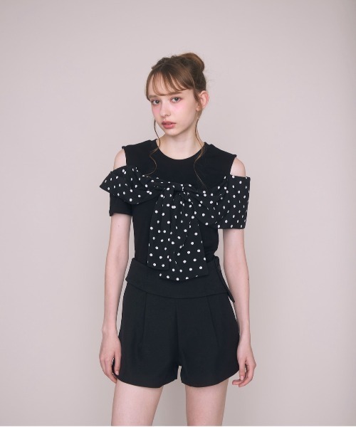 Noelie(ノエリー)の「ビッグリボンTee(Tシャツ/カットソー・レディース・ベージュ/ブラック/ホワイト・FREE)」の8枚目の写真