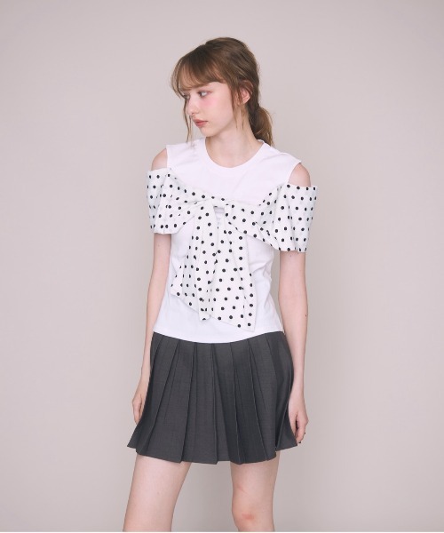 Noelie(ノエリー)の「ビッグリボンTee(Tシャツ/カットソー・レディース・ベージュ/ブラック/ホワイト・FREE)」の14枚目の写真