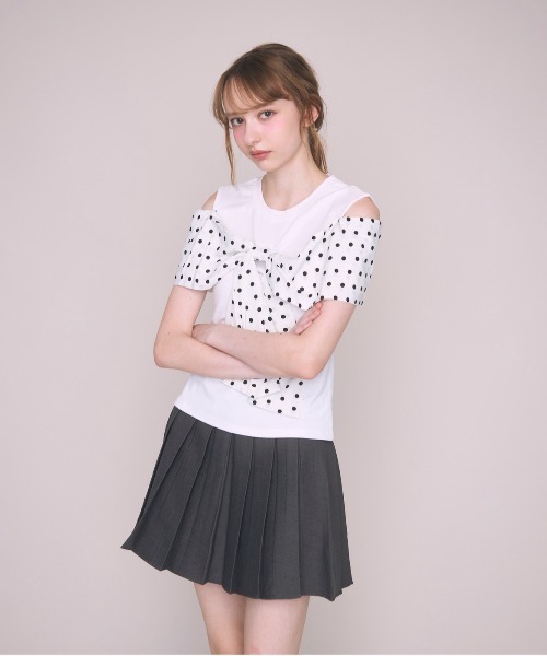 Noelie(ノエリー)の「ビッグリボンTee(Tシャツ/カットソー・レディース・ベージュ/ブラック/ホワイト・FREE)」の15枚目の写真
