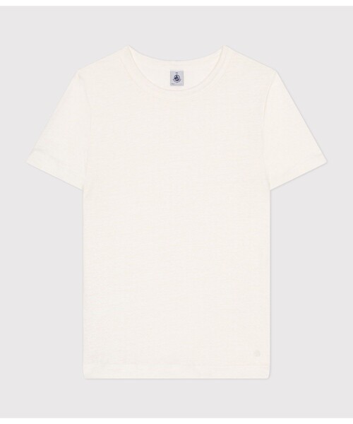 PETIT BATEAU(プチバトー)の「リネン半袖Tシャツ(Tシャツ/カットソー・レディース・ホワイト・XX-SMALL/SMALL)」の1枚目の写真