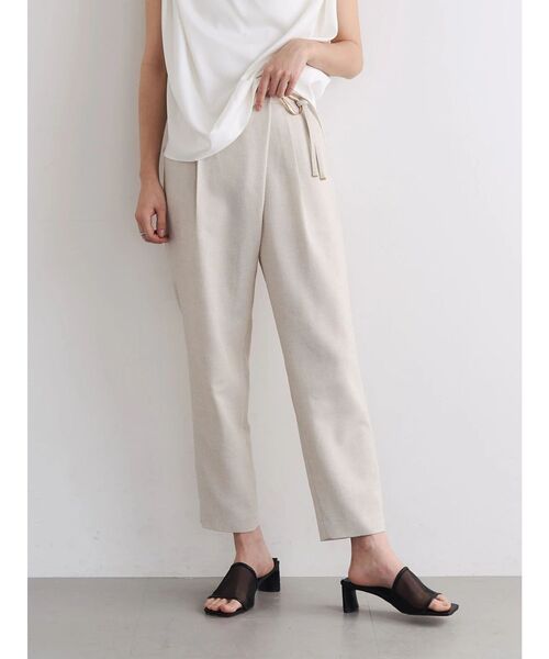 TONAL(トーナル)の「フェイクリネンアシメテーパードパンツ(その他パンツ・レディース・ベージュ/ネイビー/グレー・MEDIUM/SMALL)」の6枚目の写真