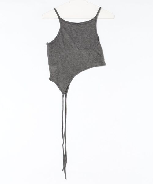 Never mind the XU / Chikashitsu+(ネバーマインド ザ エックスユー / チカシツプラス)の「【Nerd out XU】sheer layered tank top / 【ナードアウトエックスユー】シアーレイヤードタンクトップ<着用動画あり>(タンクトップ・レディース・チャコール・M)」の3枚目の写真