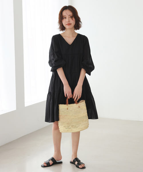 KECH LeS ESSENTIELS（ケッシュルエッセンシャル）の「KECH/ケシュ SLOBE別注 カゴトートバッグ（かごバッグ・レディース・ブラウン・FREE）」の3枚目の写真