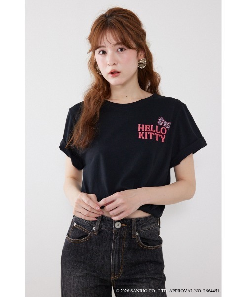 rienda(リエンダ)の「【HELLO KITTY】ビッグTシャツ 夏服(Tシャツ/カットソー・レディース・ホワイト/ブラック・FREE)」の1枚目の写真