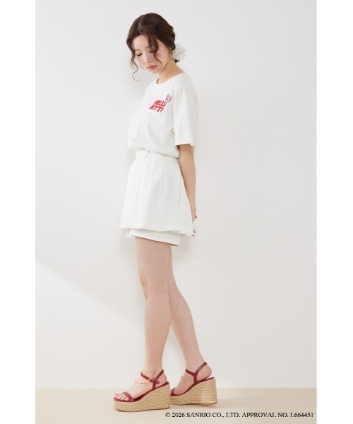 rienda(リエンダ)の「【HELLO KITTY】ビッグTシャツ 夏服(Tシャツ/カットソー・レディース・ホワイト/ブラック・FREE)」の4枚目の写真
