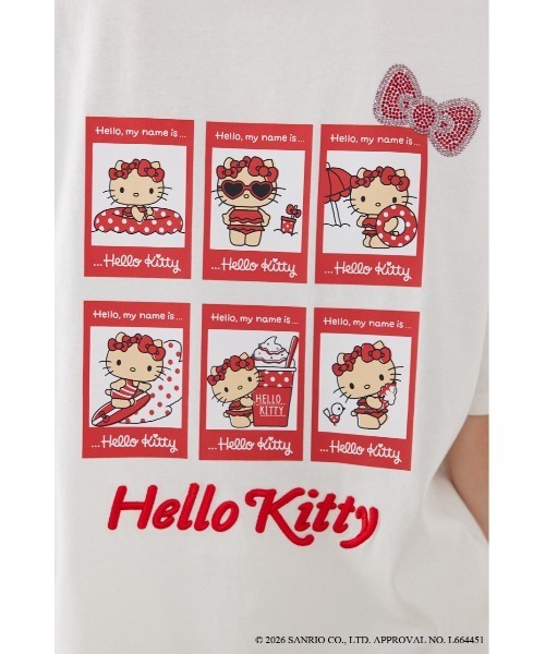 rienda(リエンダ)の「【HELLO KITTY】ビッグTシャツ 夏服(Tシャツ/カットソー・レディース・ホワイト/ブラック・FREE)」の14枚目の写真