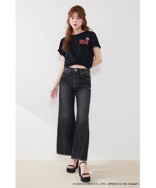 rienda(リエンダ)の「【HELLO KITTY】ビッグTシャツ 夏服(Tシャツ/カットソー・レディース・ホワイト/ブラック・FREE)」の16枚目の写真