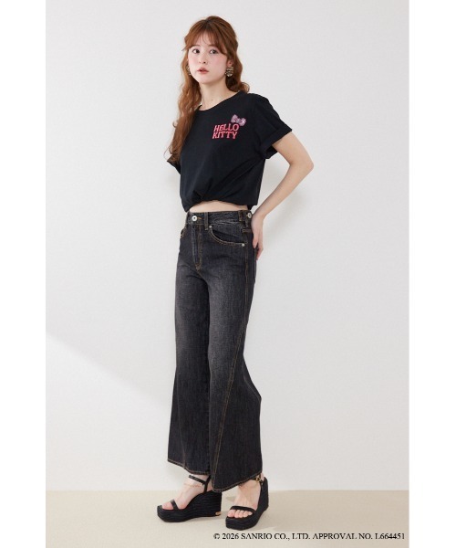 rienda(リエンダ)の「【HELLO KITTY】ビッグTシャツ 夏服(Tシャツ/カットソー・レディース・ホワイト/ブラック・FREE)」の17枚目の写真