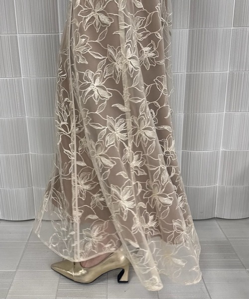 Ameri(アメリ)の「GLITTER LACE DRAPE FRILL DRESS(ドレス・レディース・ブラック/ベージュ・SMALL/MEDIUM)」の17枚目の写真