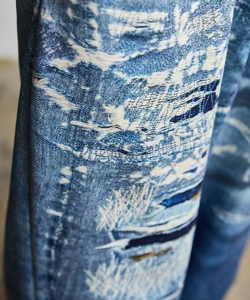 TALKING ABOUT THE ABSTRACTION（トーキング　アバウト　ジ　アブストラクション）の「TALKING ABOUT THE AB / トーキング アバウト ジ アブストラクション：別注 PRINT WIDE PT for ARKnets：ONLYARK-3-2611[WAX]（その他パンツ・メンズ・ブルー系その他・L）」の8枚目の写真