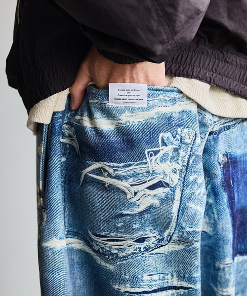 TALKING ABOUT THE ABSTRACTION（トーキング　アバウト　ジ　アブストラクション）の「TALKING ABOUT THE AB / トーキング アバウト ジ アブストラクション：別注 PRINT WIDE PT for ARKnets：ONLYARK-3-2611[WAX]（その他パンツ・メンズ・ブルー系その他・L）」の9枚目の写真