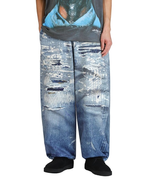 TALKING ABOUT THE ABSTRACTION（トーキング　アバウト　ジ　アブストラクション）の「TALKING ABOUT THE AB / トーキング アバウト ジ アブストラクション：別注 PRINT WIDE PT for ARKnets：ONLYARK-3-2611[WAX]（その他パンツ・メンズ・ブルー系その他・L）」の5枚目の写真