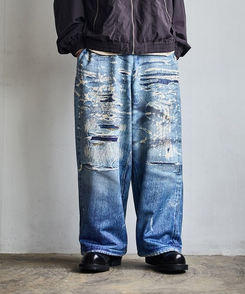 TALKING ABOUT THE ABSTRACTION（トーキング　アバウト　ジ　アブストラクション）の「TALKING ABOUT THE AB / トーキング アバウト ジ アブストラクション：別注 PRINT WIDE PT for ARKnets：ONLYARK-3-2611[WAX]（その他パンツ・メンズ・ブルー系その他・L）」の6枚目の写真