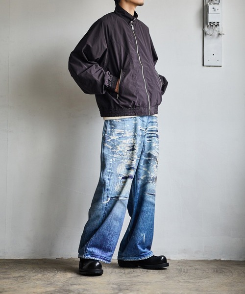 TALKING ABOUT THE ABSTRACTION（トーキング　アバウト　ジ　アブストラクション）の「TALKING ABOUT THE AB / トーキング アバウト ジ アブストラクション：別注 PRINT WIDE PT for ARKnets：ONLYARK-3-2611[WAX]（その他パンツ・メンズ・ブルー系その他・L）」の11枚目の写真