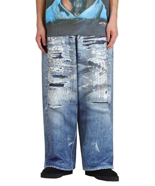 TALKING ABOUT THE ABSTRACTION（トーキング　アバウト　ジ　アブストラクション）の「TALKING ABOUT THE AB / トーキング アバウト ジ アブストラクション：別注 PRINT WIDE PT for ARKnets：ONLYARK-3-2611[WAX]（その他パンツ・メンズ・ブルー系その他・L）」の21枚目の写真