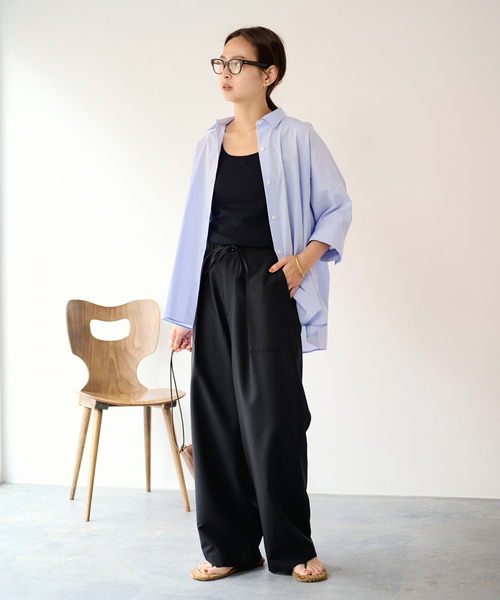 FRAMeWORK（フレームワーク）の「パッチポケットタックイージーパンツ（その他パンツ・レディース・ネイビー/ブラック・36/38/40）」の9枚目の写真