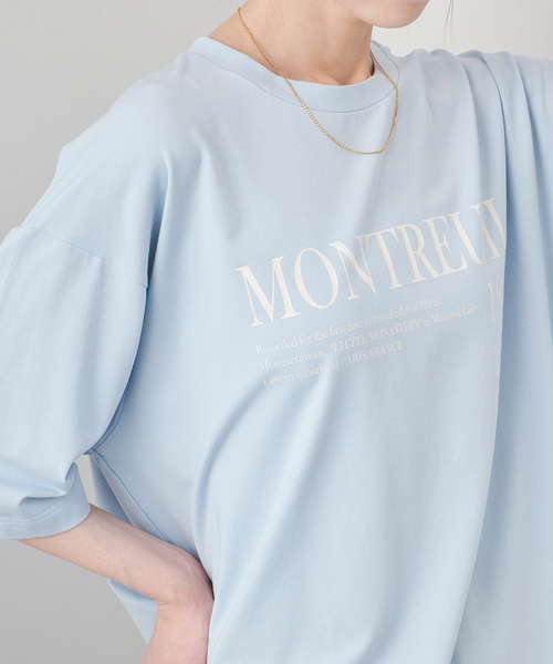 SLOBE IENA(スローブイエナ)の「《一部カラーWEB限定/接触冷感/抗菌防臭》MONTREUILレターロゴTEE(Tシャツ/カットソー・レディース・ホワイト/ブラック/サックスブルー/ブラウン・FREE)」の11枚目の写真