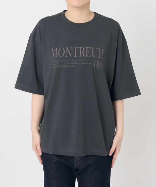 SLOBE IENA（スローブイエナ）の「《一部カラーWEB限定/接触冷感/抗菌防臭》MONTREUILレターロゴTEE（Tシャツ/カットソー・レディース・ホワイト/ブラック/サックスブルー/ブラウン・FREE）」の11枚目の写真
