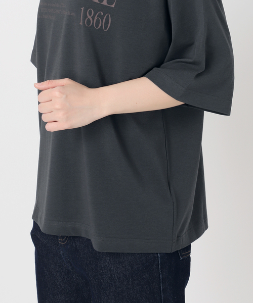 SLOBE IENA（スローブイエナ）の「《一部カラーWEB限定/接触冷感/抗菌防臭》MONTREUILレターロゴTEE（Tシャツ/カットソー・レディース・ホワイト/ブラック/サックスブルー/ブラウン・FREE）」の16枚目の写真
