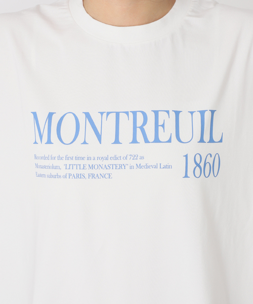 SLOBE IENA（スローブイエナ）の「《一部カラーWEB限定/接触冷感/抗菌防臭》MONTREUILレターロゴTEE（Tシャツ/カットソー・レディース・ホワイト/ブラック/サックスブルー/ブラウン・FREE）」の20枚目の写真