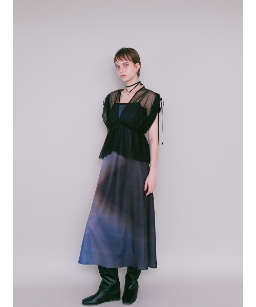 sahara(サハラ)の「Art Print 2piece Dress(ワンピース・レディース・ライトグリーン/ネイビー/ブラック・FREE)」の9枚目の写真