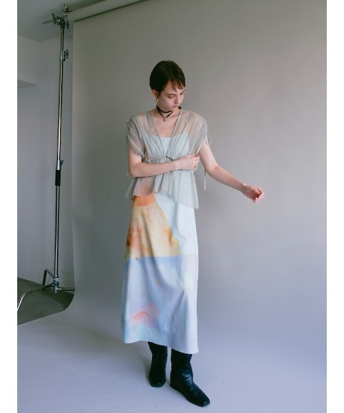sahara(サハラ)の「Art Print 2piece Dress(ワンピース・レディース・ライトグリーン/ネイビー/ブラック・FREE)」の21枚目の写真