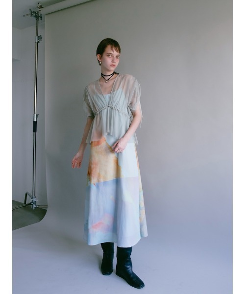 sahara(サハラ)の「Art Print 2piece Dress(ワンピース・レディース・ライトグリーン/ネイビー/ブラック・FREE)」の22枚目の写真