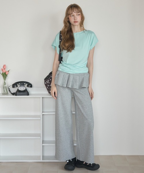 Birthday room(バースデイルーム)の「ビックボタンワンショルT/Big-Button One-Shoulder T-Shirt(Tシャツ/カットソー・レディース・ピンク/ミント・FREE)」の10枚目の写真
