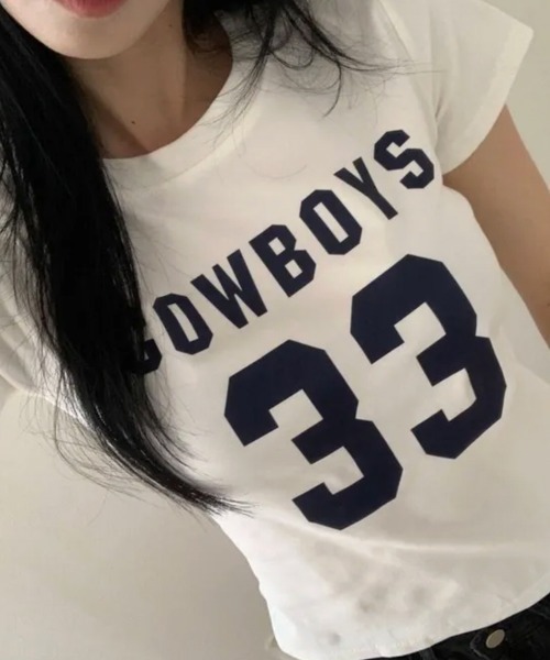 VIVID LADY（ビビッドレディー）の「ナンバリングロゴコンパクト半袖Tシャツ（Tシャツ/カットソー・レディース・ブラック/ホワイト・FREE）」の8枚目の写真