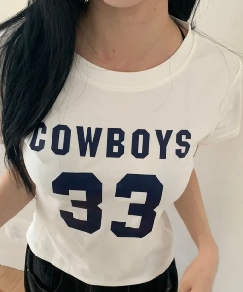 VIVID LADY（ビビッドレディー）の「ナンバリングロゴコンパクト半袖Tシャツ（Tシャツ/カットソー・レディース・ブラック/ホワイト・FREE）」の9枚目の写真