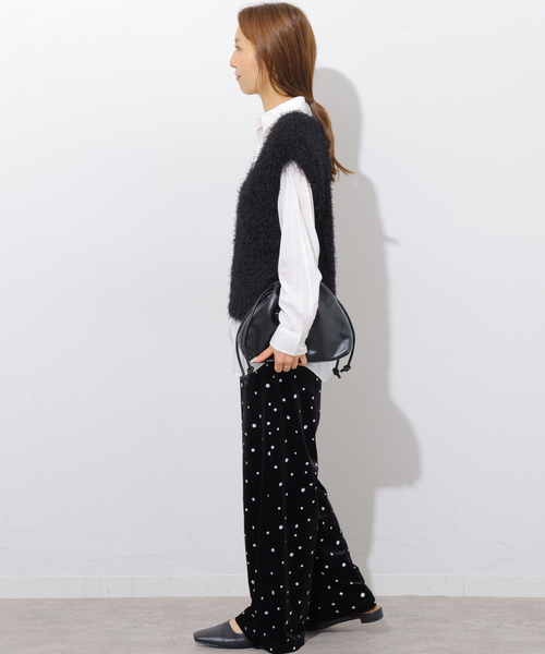 JOURNAL STANDARD relume(ジャーナルスタンダード レリューム)の「《WEB限定追加》小花刺繍ベロアパンツ(その他パンツ・レディース・ブラック・FREE)」の3枚目の写真